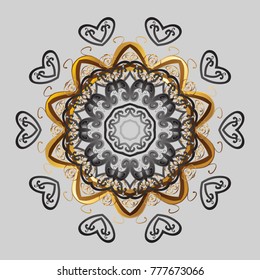 Retro style texture, pattern winter elements. Trendy stylized snowflakes and elements memphis cards. Modern design poster, cover, card design in gray, brown and beige colors. Snowflakes design.