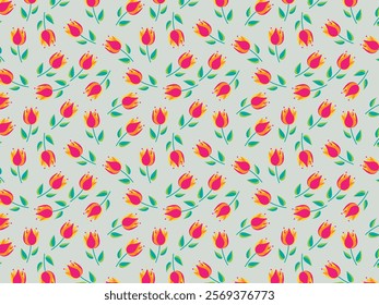 Retro style Tulip pattern's background.