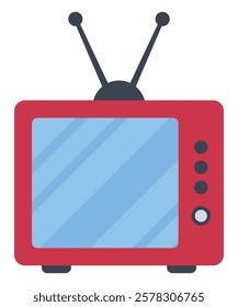 Retro Style TV flat icon vector isolated on white background.