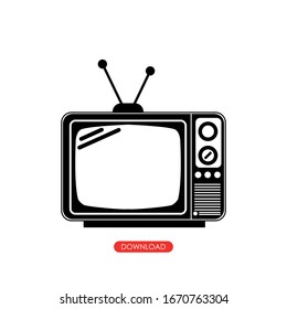 Retro Style TV Icon. Vector Illustration Of Responsive Web Design.