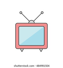 Retro style tv silhouette, icon