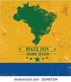 Retro style typographic Brazil map,grunge vector
