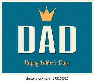 Retro style typographic design greeting card for Father's Day.