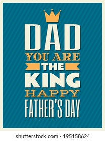 Retro style typographic design greeting card for Father's Day.