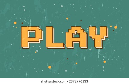 Retro style typographic text design with the concept of old games. Retro vintage design style