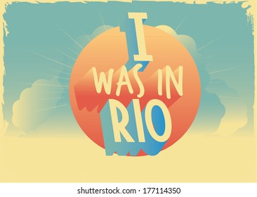 Retro style typographic vector london postcard with writting  i was in london
