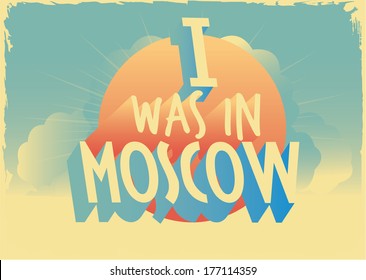 Retro style typographic vector london postcard with writting  i was in london
