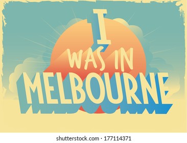 Retro style typographic vector london postcard with writting  i was in london