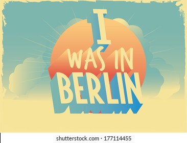 Retro style typographic vector london postcard with writting  i was in london