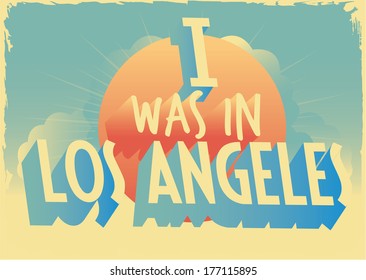 Retro style typographic vector london postcard with writting  i was in london