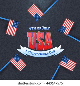 Retro Style USA Independence Day Greeting Card Design
