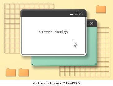 Retro style user interface frame for banners or quotes.