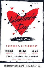 Retro style valentine's day celebration template or flyer design.