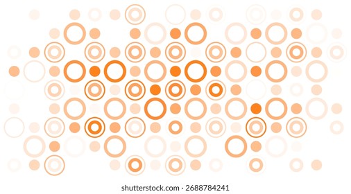 Retro style vector background with random orange color circle shapes