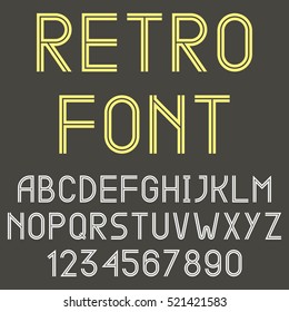 Retro style vector font