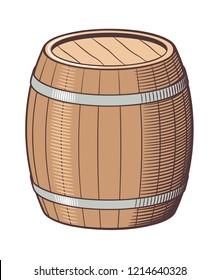 Retro style vector illustration of barrel. Colored version