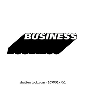 Ilustración vectorial de estilo retro con texto empresarial y sombra negra larga.
