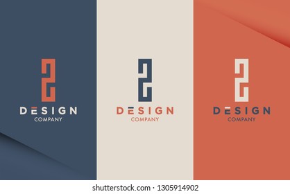 Retro style vector logotype in three colour variations. Stylish design template for branding. Letter I logo for premium identity.