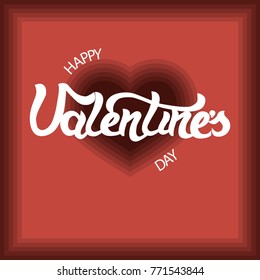 Retro style vector Valentine's day card, poster with heart and hand lettering