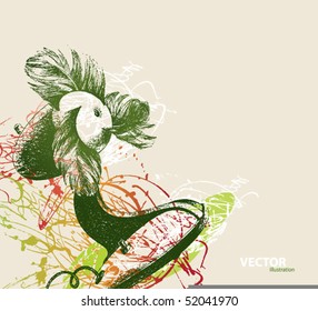The retro style ventilator with blades from feathers.