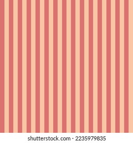 Retro style vertical lines vector orange red seamless pattern. Christmas simple basic complementary design. New Year wrapping paper, wallpaper, holiday background, fabric, textile