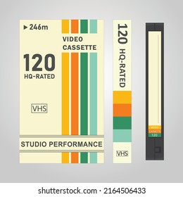 
Retro Style VHS Cassette With Cover. Add your custom titles to the blank space provided on the side of the video cassette