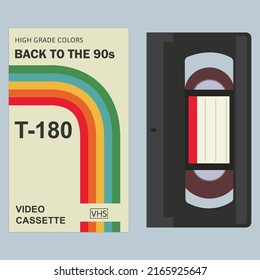 Retro Style VHS Cassette with White Cover Back to 90s