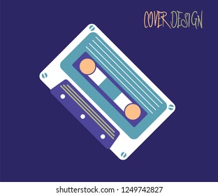 Retro style video cassette two side cover. Back and sides of paper cover