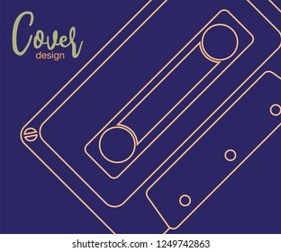 Retro style video cassette two side cover. Back and sides of paper cover