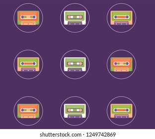 Retro style video cassette two side cover. Back and sides of paper cover