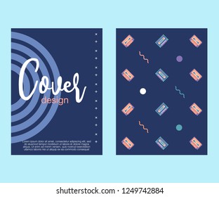 Retro style video cassette two side cover. Back and sides of paper cover