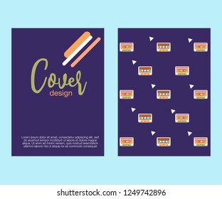 Retro style video cassette two side cover. Back and sides of paper cover