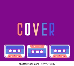 Retro style video cassette two side cover. Back and sides of paper cover