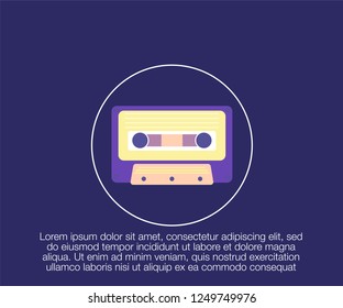 Retro style video cassette two side cover. Back and sides of paper cover