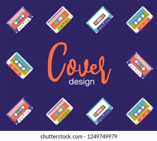 Retro style video cassette two side cover. Back and sides of paper cover