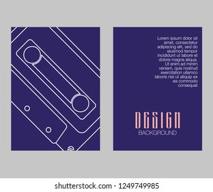 Retro style video cassette two side cover. Back and sides of paper cover