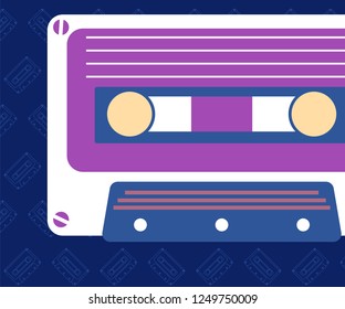 Retro style video cassette two side cover. Back and sides of paper cover