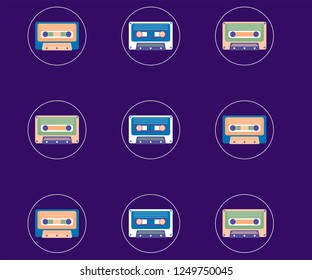 Retro style video cassette two side cover. Back and sides of paper cover