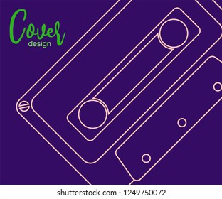 Retro style video cassette two side cover. Back and sides of paper cover