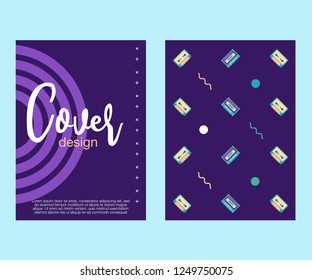 Retro style video cassette two side cover. Back and sides of paper cover