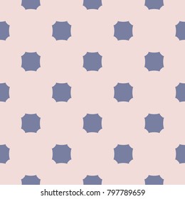 Retro style vintage seamless pattern. Simple abstract geometric texture with concave octagons. Blue serenity and pink beige colors. Cute design for wedding decoration, baby shower, textile, gift paper