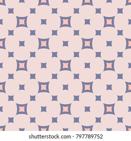 Retro style vintage seamless pattern. Simple abstract geometric texture with small squares. Blue serenity and pink and coral colors. Trendy fashion background. Cute design for decor, textile, fabric