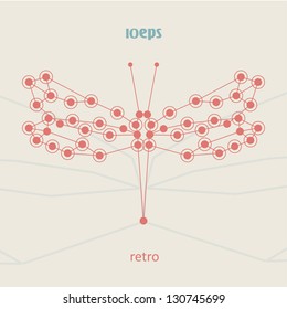 Retro style, vintage technology, dragonfly vector illustration eps10.