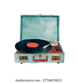 Retro style vinyl record player stereo