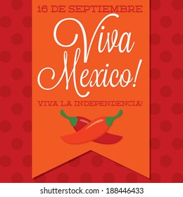 Retro style Viva Mexico (Mexican Independence Day) card in vector format.