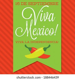 Retro style Viva Mexico (Mexican Independence Day) card in vector format.