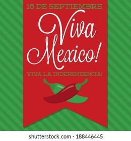 Retro style Viva Mexico (Mexican Independence Day) card in vector format.