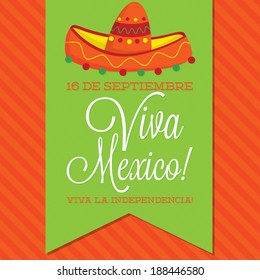 Retro style Viva Mexico (Mexican Independence Day) card in vector format.