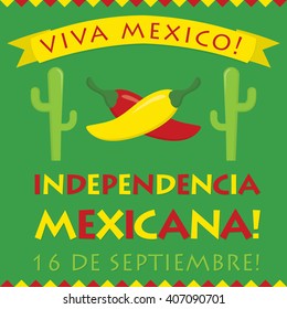 Retro style Viva Mexico (Mexican Independence Day) card in vector format.
