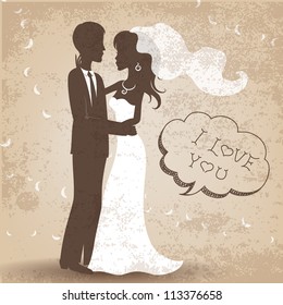 Retro style wedding card